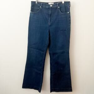 EVERLANE The Modern Flare Jean Dark Blue Denim Stretch High Rise |‎ Size 32